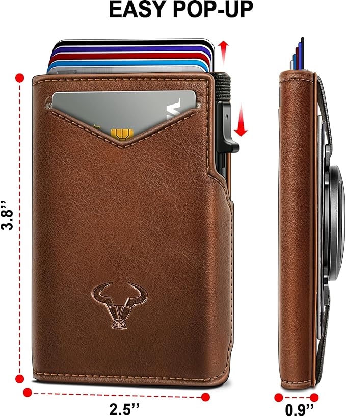 BULLIANT Men Airtag Wallet,Slim Front Pocket Wallet Money Clip for Men Gift 3.8"x2.7",Pop-up Access