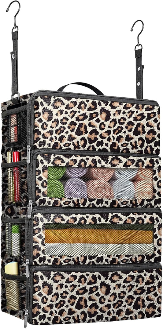 Suitcase Organizer, Travel Luggage Organizer Hanging Shelves Packing Cube Closet/Collapsible Portable Travel Organizer for Carry-on