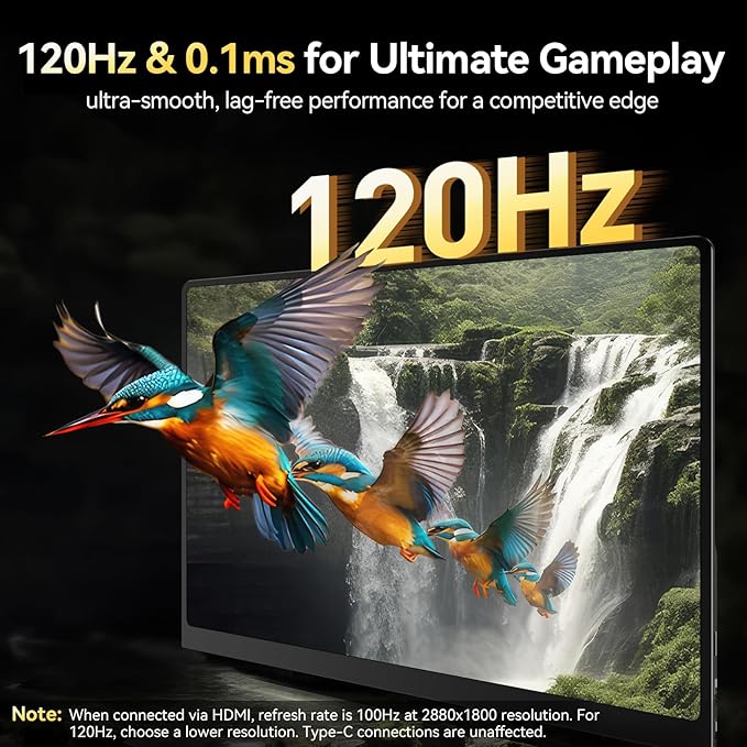 UPERFECT OLED Portable Monitor 16", 3K 2880x1800 | 120Hz | 0.1ms Portable Gaming Monitor, 500 Nits |100% DCI-P3 | 100000:1 Contrast | Ultra-Slim Design for Laptop Mini PC Phone Game Consoles