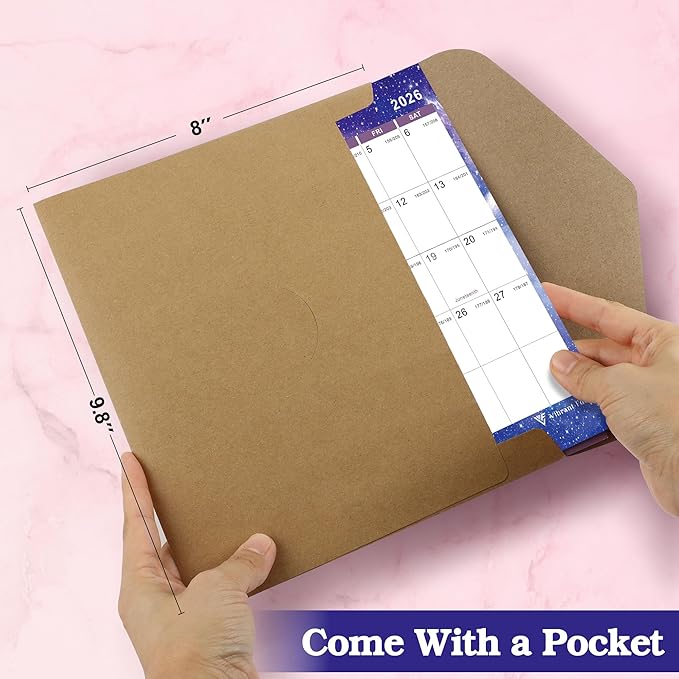 2025-2026 Yearly Wall Calendar - annual calendar with Thick Paper, July 2025 - June 2026, X Large, 34.7" x 22.8" (2025-2026 Yearly Wall Calendar - Purple Star)