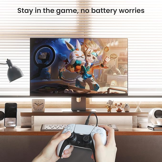 Elebase PS5 Slim Pro Controller Charger Cord 3.3/6.6/10ft 3Pack,PlayStation 5 DualSense Controller,USB C Fast Charging Cable for X Box Series X/S Switch 2,Elite Series 2