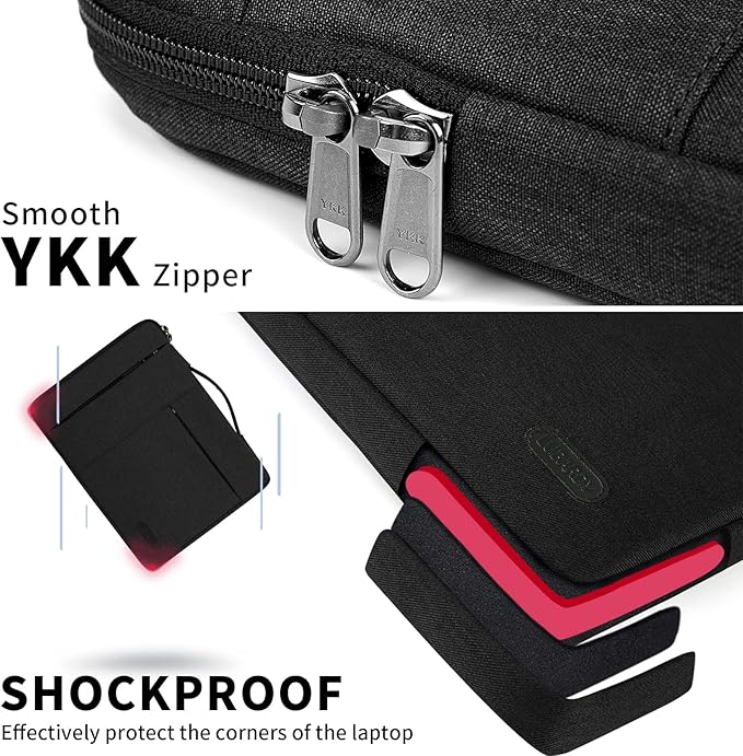 Laptop Sleeve Case 15-15.6 Inch Waterproof Business Computer Carrying Case Portable Handle Briefcase Bag Compatible with 15.6 Inch MacBook Air/Pro 15-15.6 Inch HP Samsung Notebook Black