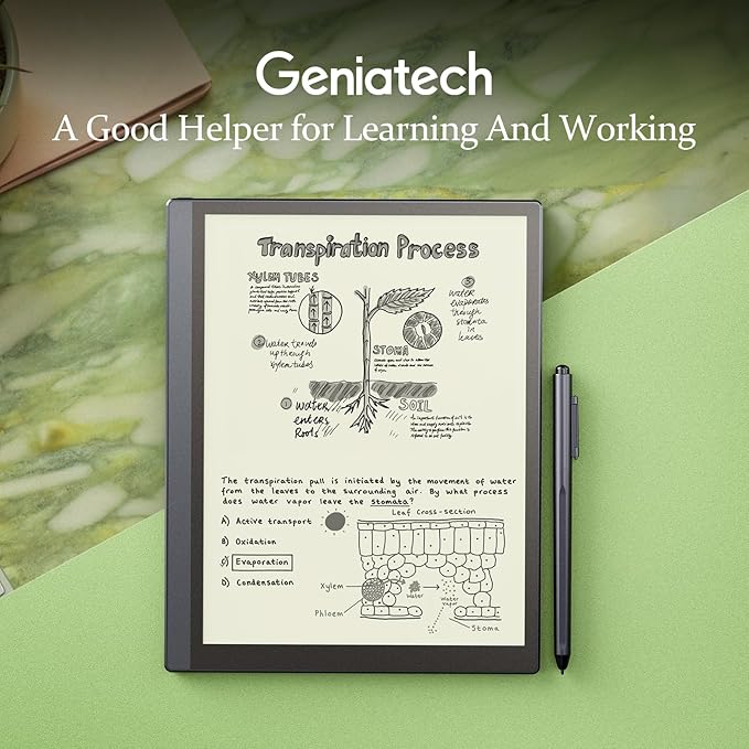 Geniatech Kloudnote Slim 10.3" Digital Notebook, E Ink Tablet and ePaper Notepad for ebook Reading and Writing, 227ppi ereader Device in 2025, 5.3mm Ultra-Thin (Grey)