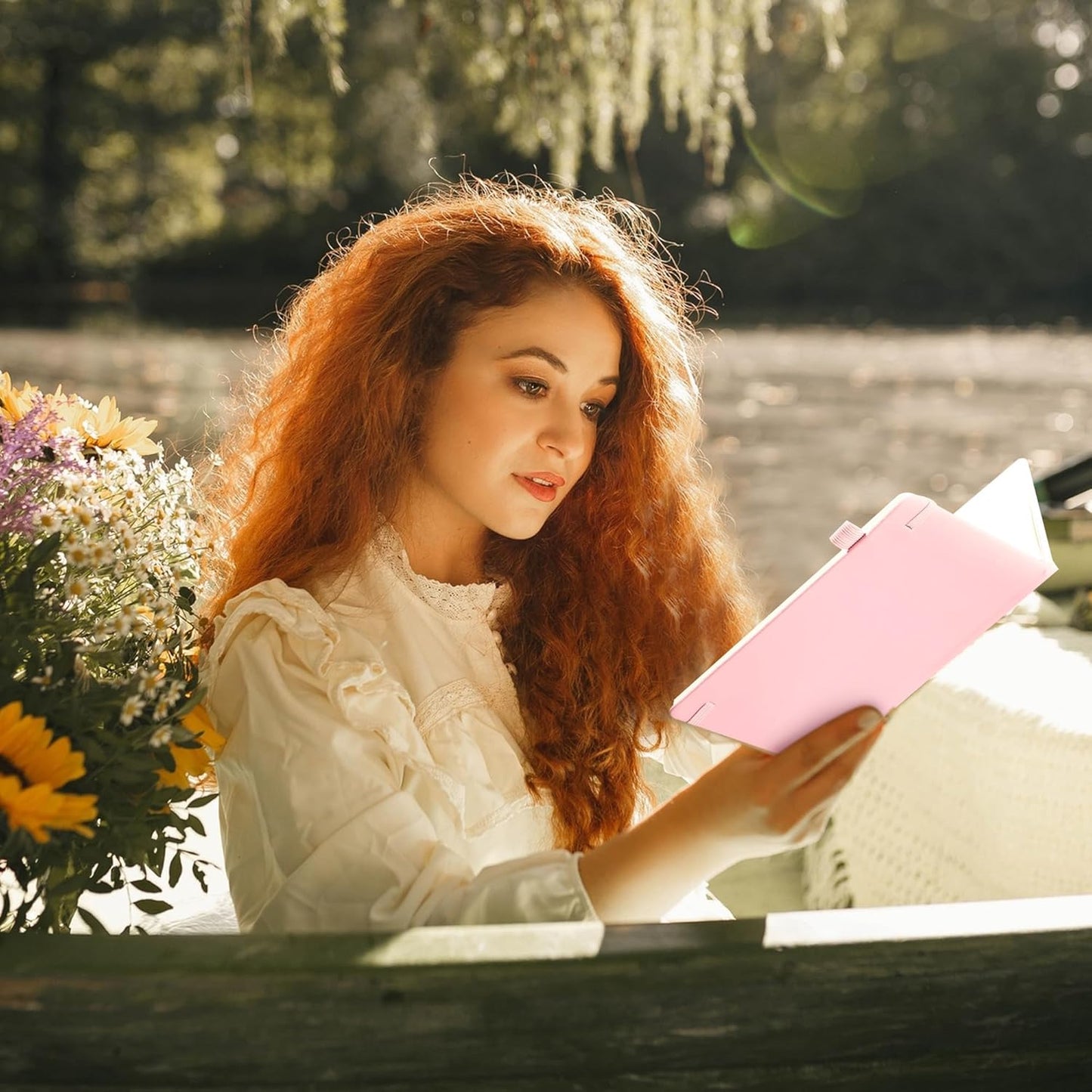 Lined Journal Notebook for Women Cute Leather Journals for Writing Aesthetic Floral Diary 192 Pages A5 Hardcover Journaling Notebooks with Pen Loop, 5.7 x 8.3 In, Pink