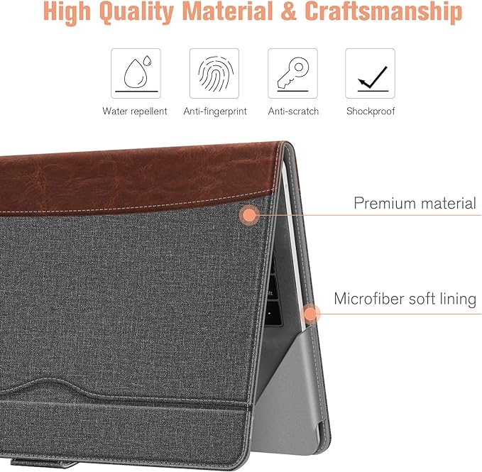 Fintie Sleeve Case Cover for MacBook Air 13.6 A3240 A3113 A2681 M4 M3 M2, Air 13 A2337 (M1) / A2179 / A1932, MacBook Pro 13 A2338 (M2 M1) / A2251 / A2289 / A2159 / A1989 / A1706 / A1708, Gray