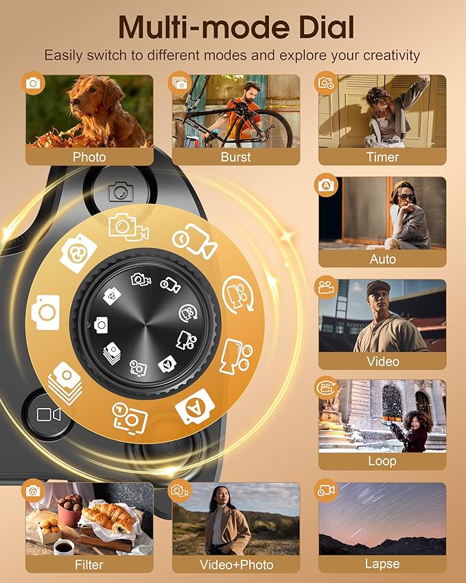 True 5K Digital Cameras for Photography - 80MP WiFi Autofocus Vlogging Camera for YouTube with 4.0" Touch Screen - UHD One-Touch Macro Video Camara for Beginner Photographer with 18X Zoom, Lens Cap