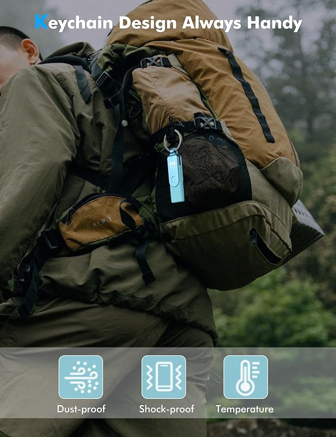 MOSDART 512GB USB3.1 Fast Speed C and A Dual Flash Drive, exFAT Memory Stick with Keychain and LED Indicator, for iPhone 15 and 16, Android Phone, iPad, MacBook, and Other Laptops, Sky Blue