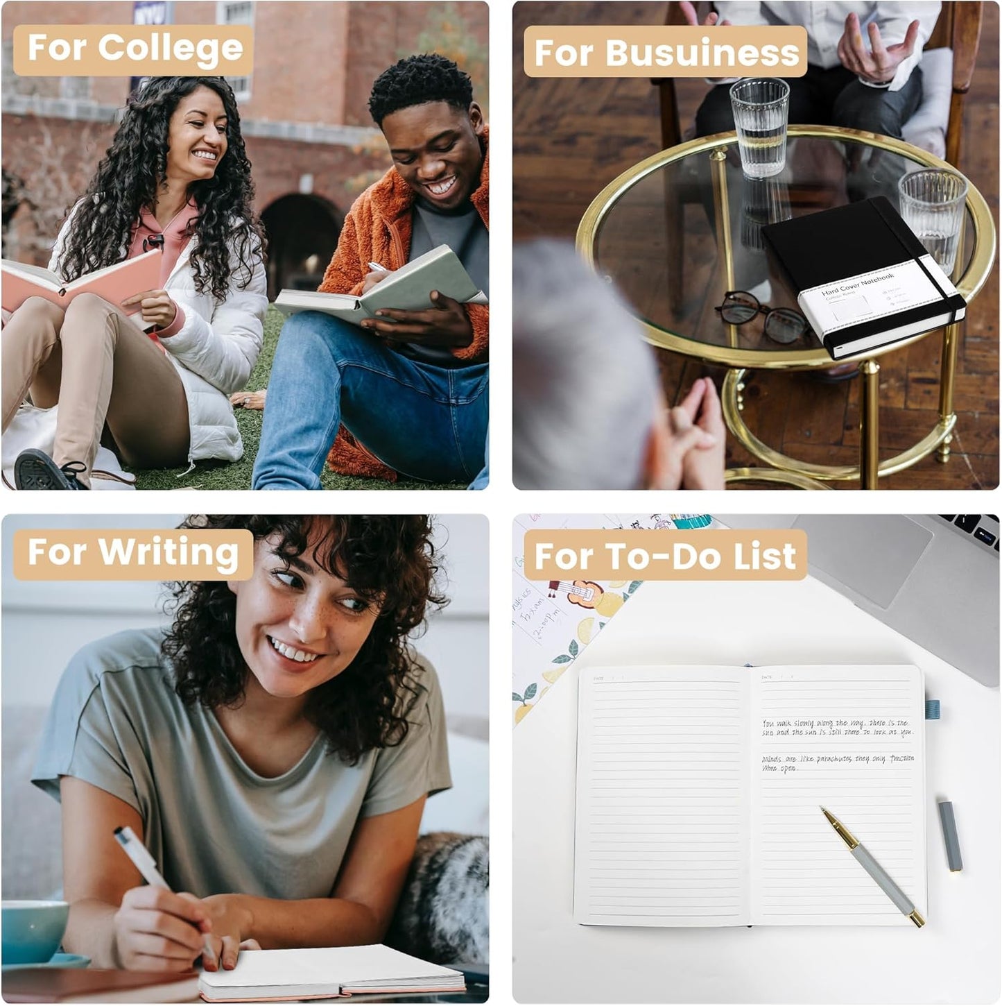 CAGIE Journals Notebooks for Women Men 2 Pack: Journaling Notebooks Journals for Writing Work Leather Diary Hardcover A5 Thick Note Taking Green& Blue