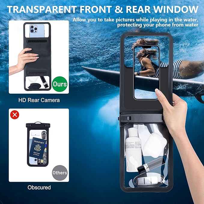 Niveaya [Up to 10.5"]Waterproof Phone Pouch - 2 Pack, Waterproof Phone Lanyard Case with iPhone 16/15/14/13/12 Pro Max up to 9.5", Phone Dry Bags for Vacation Beach Pool Kayak Cruise Travel Essentials