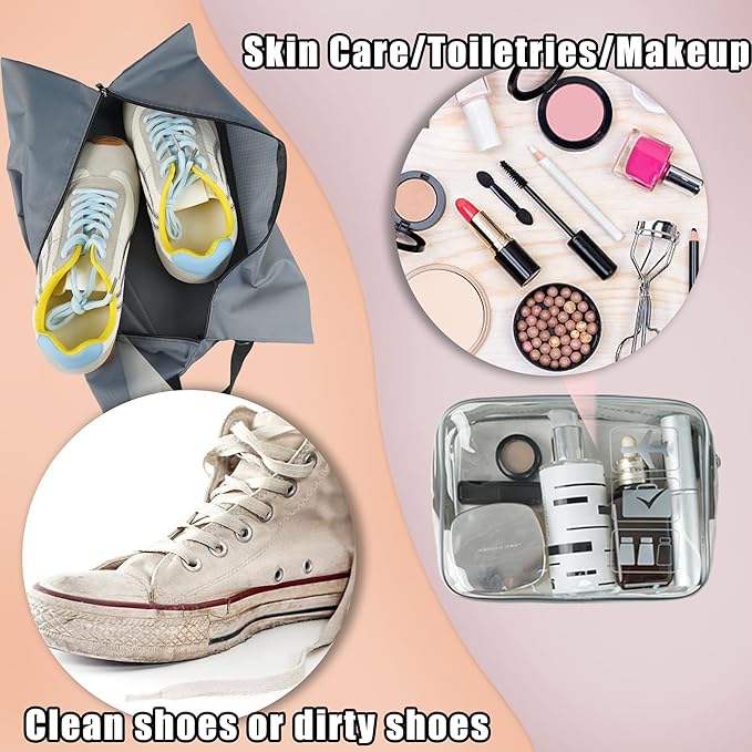 8 Pcs Compression Packing Cubes Travel for Suitcases, Waterproof Luggage Organizer Washable Storage Bags Set for Backpack Travel- Packaging Cubes for Carry-Ons and Storage