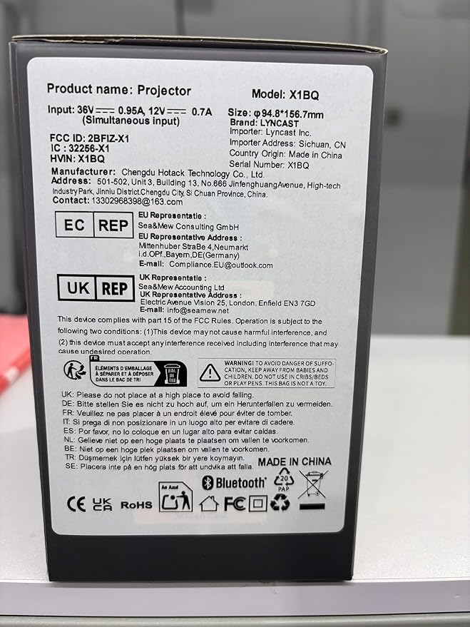 Mini Projector with WiFi and Bluetooth Built-in Android 11, 1080P 4K Support Portable Projector LYNCAST 180°Rotatable Upgrade HY300pro+ Projector for Home,Outdoor Use OptiBarrel 005