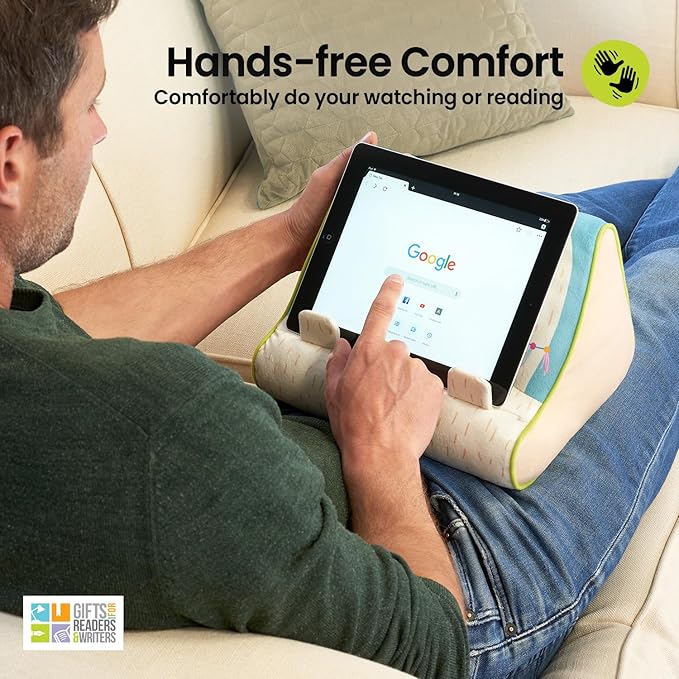 Gifts for Readers & Writers Book Pillow Tablet Stand for Bed Llama - Premium Cushioned Book Holder for Hands Free Reading, Stylish Tablet Holder for Bed, Kindle Pillow Stands & Lap Ipad Holders