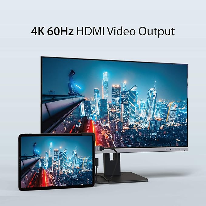 j5create iPad Pro USB C Hub- 6-in-1 Travel Dock for iPad Pro 12.9”/11”, with 4K@60Hz HDMI, USB C PD Charging 100W & Data, USB A 3.1, SD and microSD Card Reader, 3.5mm Headphone Jack (JCD612)