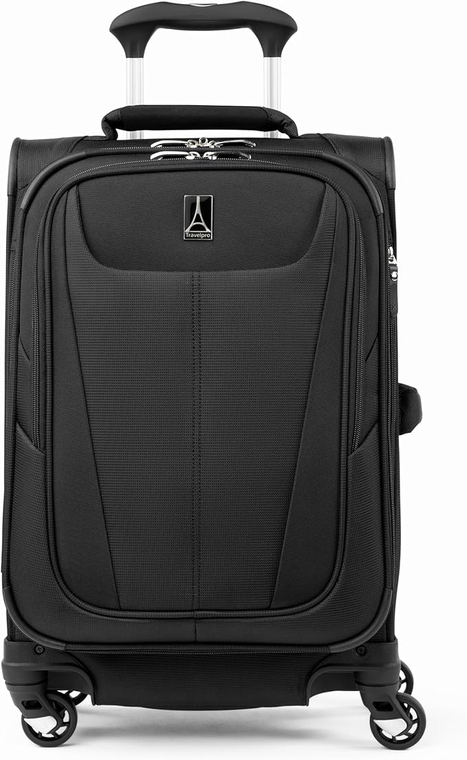 Travelpro Maxlite 5 Softside Expandable Luggage with 4 Spinner Wheels, Lightweight Suitcase, Men and Women, Black, Compact Carry-on 20-Inch