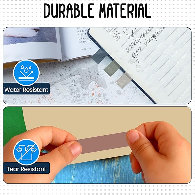 Essex Wares - 300 Pieces - Transparent Sticky Notes Tabs with Case - 5 Warm Colors - 3 Cases - 1.8" x 0.4" - 60 Pieces Each Color - Pop Up Index Tabs - Book Flags for Annotating - Book Sticky Tabs