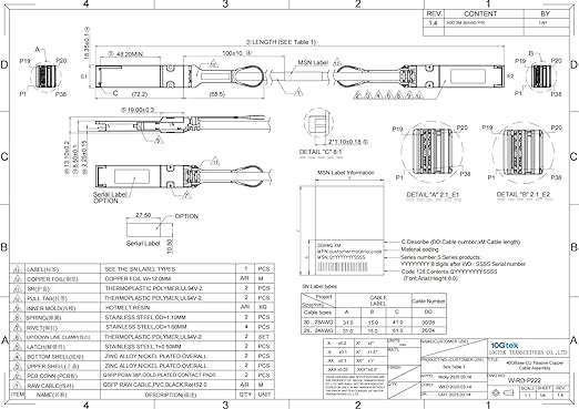 10Gtek 40G QSFP+ DAC Cable - 40GBASE-CR4 Passive Direct Attach Copper Twinax QSFP Cable for Cisco QSFP-H40G-CU5M, Meraki MA-CBL-40G-5M, Supermicro, Mikrotik, Open Switch Devices, 5-Meter(16.5ft)
