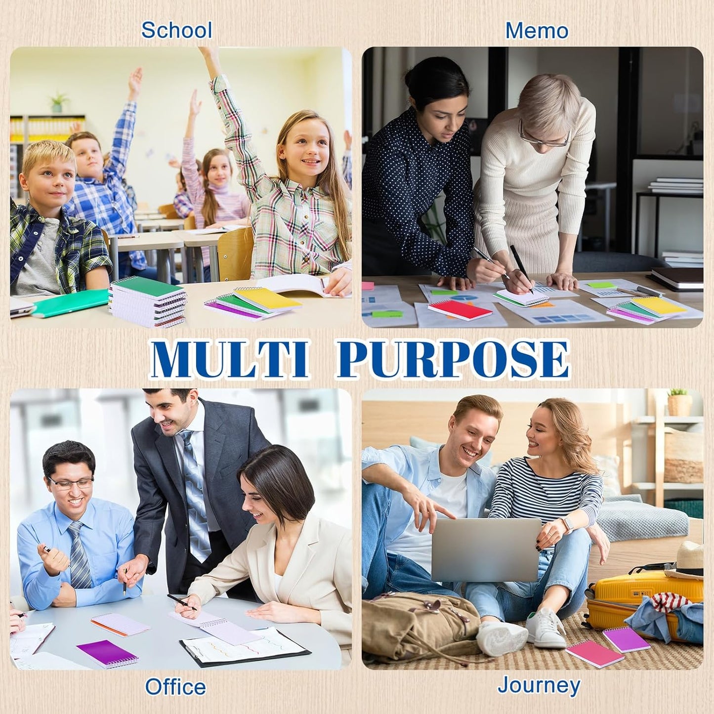 60 Pcs Small Pocket Notebooks 3 x 5 Inch Mini Memo Spiral Notepads Top Bound College Ruled Lined Note Pads for Back School Office Journaling Noting, 75 Sheets/Pad (Rainbow)