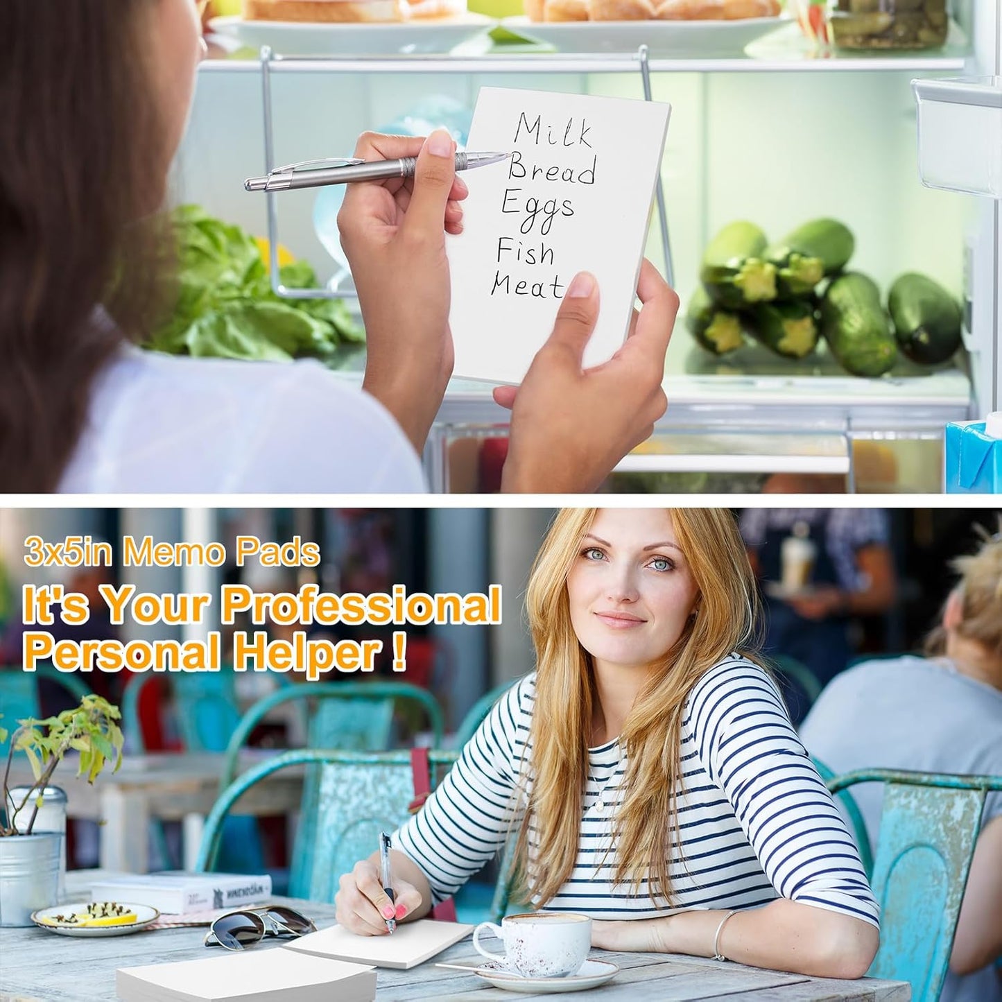 Fainne 3 x 5 Inch Paper Note Pads White Memo Pad Blank Writing Memo Scratch Paper for Waitress Waiter Book to Do Grocery List Small Notebook Restaurant Checkbook, White(150 Pack)