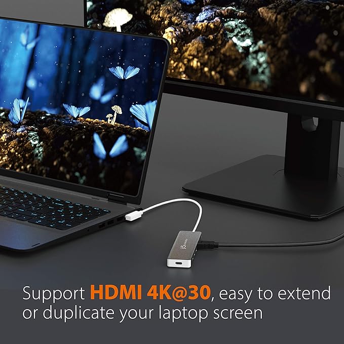 j5create 9 in 1 USB-C Hub-SuperSpeed+Gen 2 Type C Adapter w/Ethernet, microSD/SD 4.0, 4K HDMI, USB-C 3.1 Gen2 Port, PD 100W for MacBook Pro/Air, XPS, Chromebook & Other USB C Windows Laptops (JCD375)