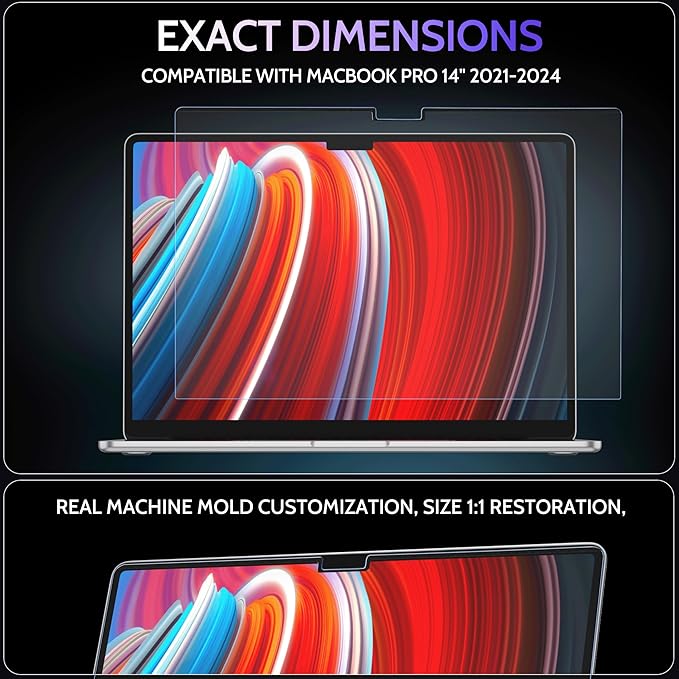 Magnetic Anti Blue Light Screen Protector for MacBook Pro 14 Inch (2021-2024, M1, M2, M3, M4), Removable Glare Filter for 14.2" Mac Laptop Computer