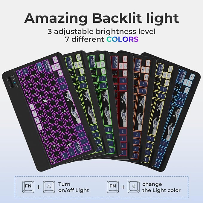 OHY Bluetooth Keyboard for iPad 10th/9th/8th/7th Gen, iPad Pro,iPad Air 13/11 inch & iPad mini | Ultra-Thin Lightweight Wireless Keyboard with Rechargeable Battery & Bluetooth for iOS/Android Devices