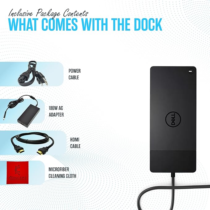 WD19 Dell Docking Station USB C - Dual Monitor with 180W & HDMI Cable, Dual DisplayPort Dock - Laptop Docking Station (Renewed)