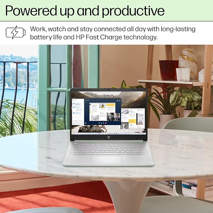 HP 14” Flagship Laptop 2025 AI-Powered Computer, Office Lifetime, Student Business, 4-Core Intel CPU, 16GB RAM 628GB Storage (128GB UFS+ 500GB Ext), Long Battery HubxcelAccessory Win 11 Pro Green