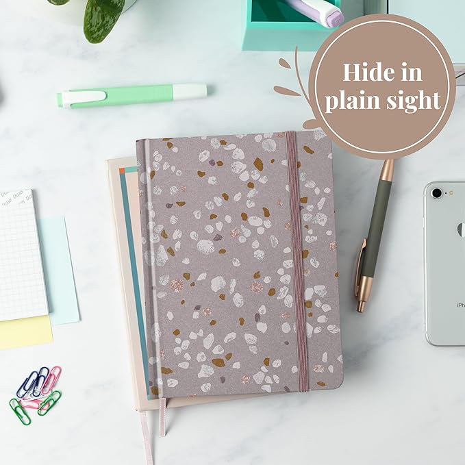 Rileys & Co. Terrazzo Elegance Password Book | Alphabetical Tabs, Password Organizer, Secure Internet & Website Login Keeper, Username Storage | Stylish and Durable (Pink, 8 x 6 Inches)