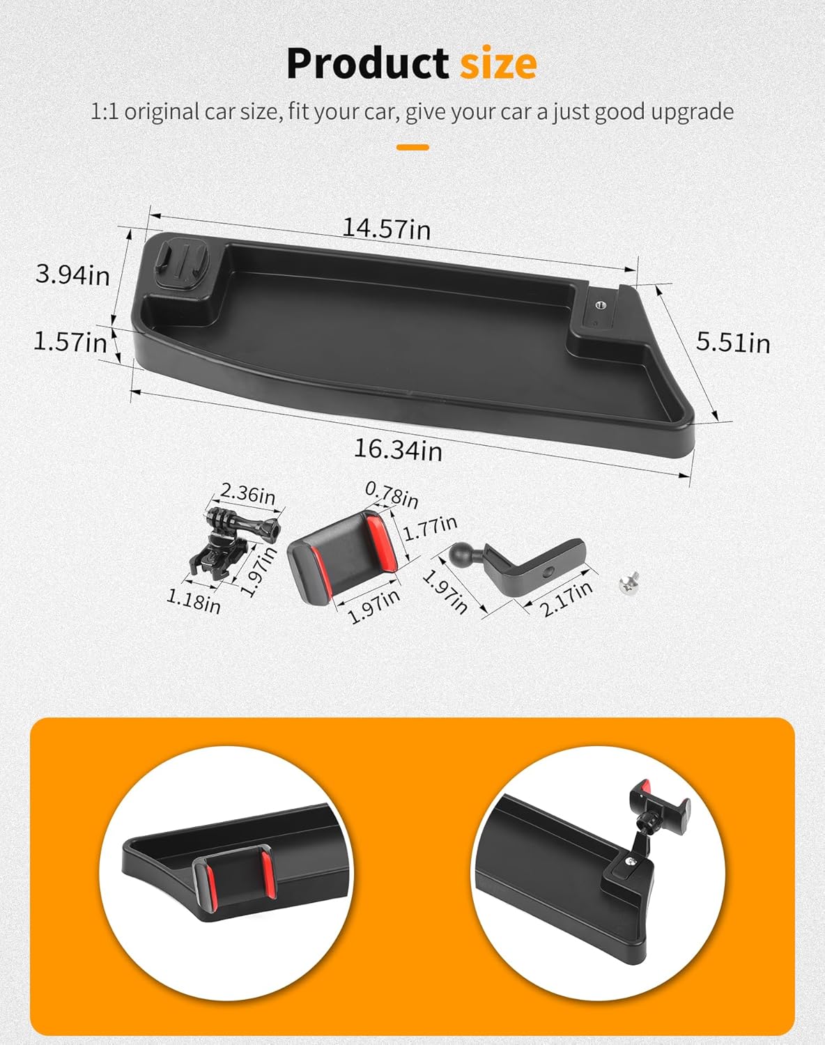 Hoolcar Dash Mount Cell Phone Holder Center Console Dash Tray Dashboard Storage Box Organizer Compatible with Chevrolet Silverado 2007-2013, Interior Accessories