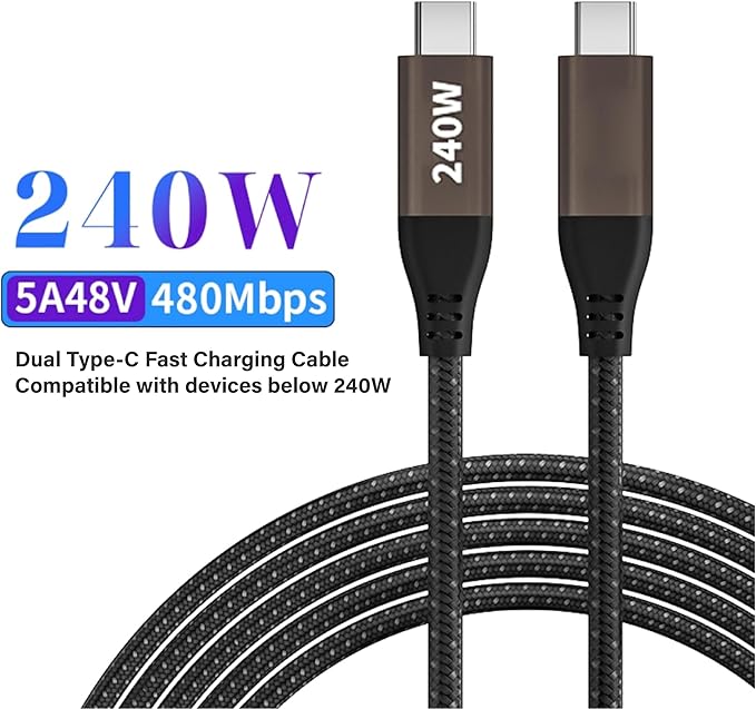 1000W 10-Port GaN 4 Desktop Charging Station with 240W 6.6 ft Data Cable - Compatible with Tablets, Phones, Laptops, Gaming Consoles, Headphones