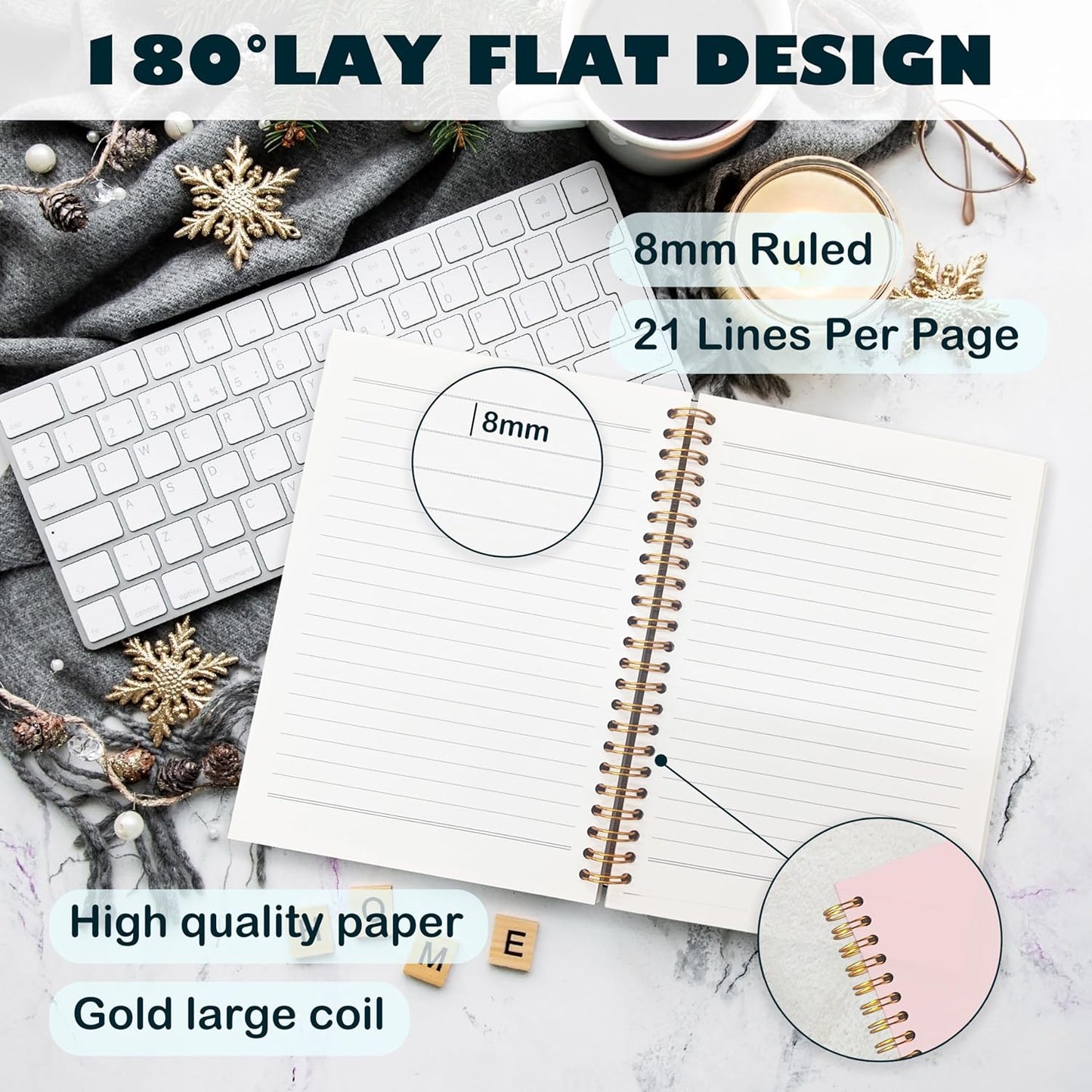 Boho Christian Notebook Journal, Christian Gifts for Women, Bible Notebooks for Note Taking, Bible Journaling Notebook, Jesus the Way the Truth the Life Hardcover Spiral Notebook 5.5x8.3 pink