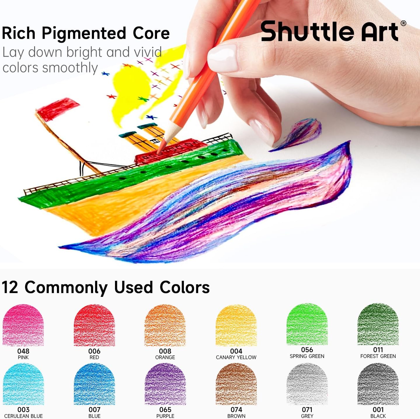 Shuttle Art Colored Pencils Bulk, 408 Pack Coloring Pencil Set Plus 20 Sharpeners, 12 Assorted Colors, Classroom Pack School Supplies