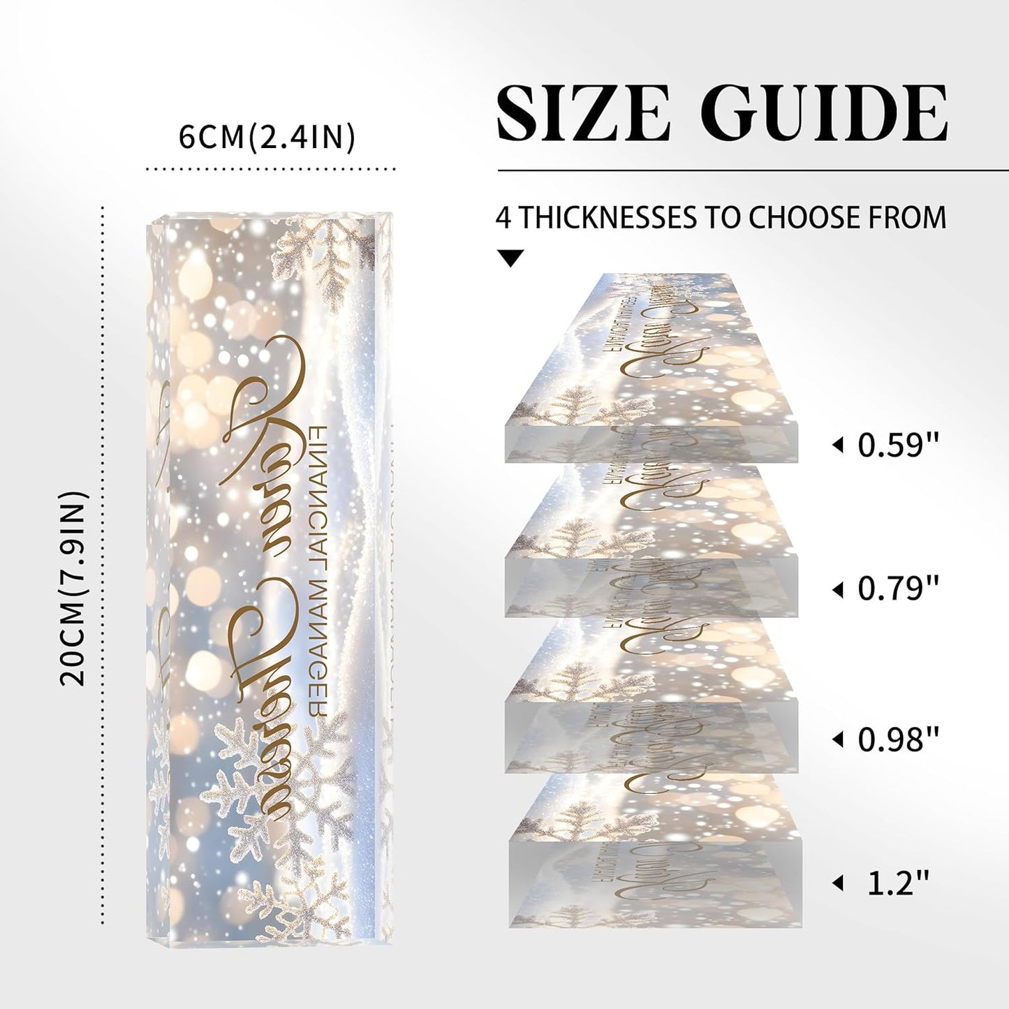 Custom Office Name Plate, Personalized Gifts for Women & Men, Appreciation Gifts for Employees, Office Desk Accessory (Shining Snowflake)