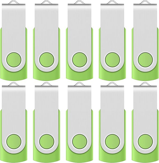 10 X Enfain 16GB USB Flash Drive 2.0 Memory Zip Pen Disk Green, Ideal for Tradeshows, Branded Giveaways, and Other Event-Related Marketing Strategies