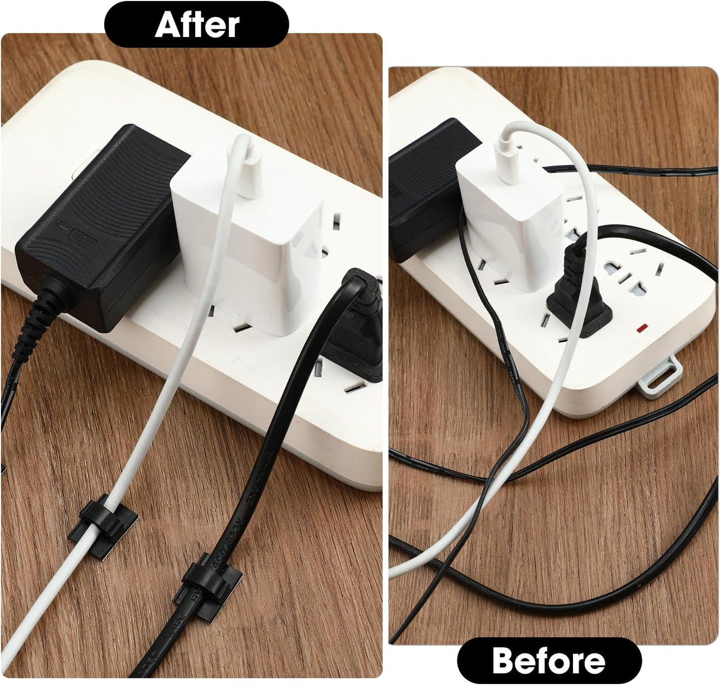 EBOOT 500 Pieces Adhesive Cable Clips Wire Clips Cable Wire Management Wire Cable Holder Clamps Cable Tie Holder for Car, Office and Home