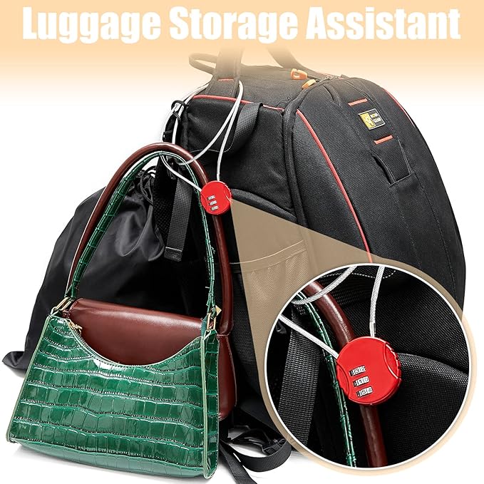 3 Pieces Cable Luggage Locks 3 Digit Combination Locks Combo Locks Wire Stroller Locks TSA Approved Padlocks for Travel Bike Backpack Cabinet, 30 Inch Wirerope (Black,Blue,Red)