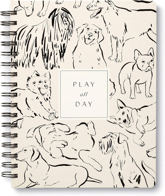 Compendium Spiral Notebook - Play All Day — A Designer Spiral Notebook with 192 Lined Pages, College Ruled, 7.5”W x 9.25”H