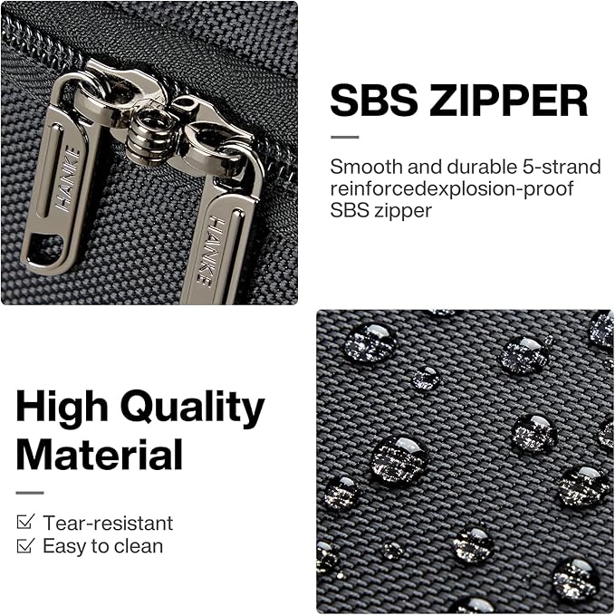 Hanke Large Expandable checked Luggage Suitcases with Wheels Foldable Duffle Bag for Travel suitcase for Women Men Garment Bag（Black）