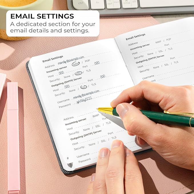 Clever Fox Password Book with alphabetical tabs. Internet Address Organizer Logbook. Small Pocket Password Keeper for Website Logins (Gray)