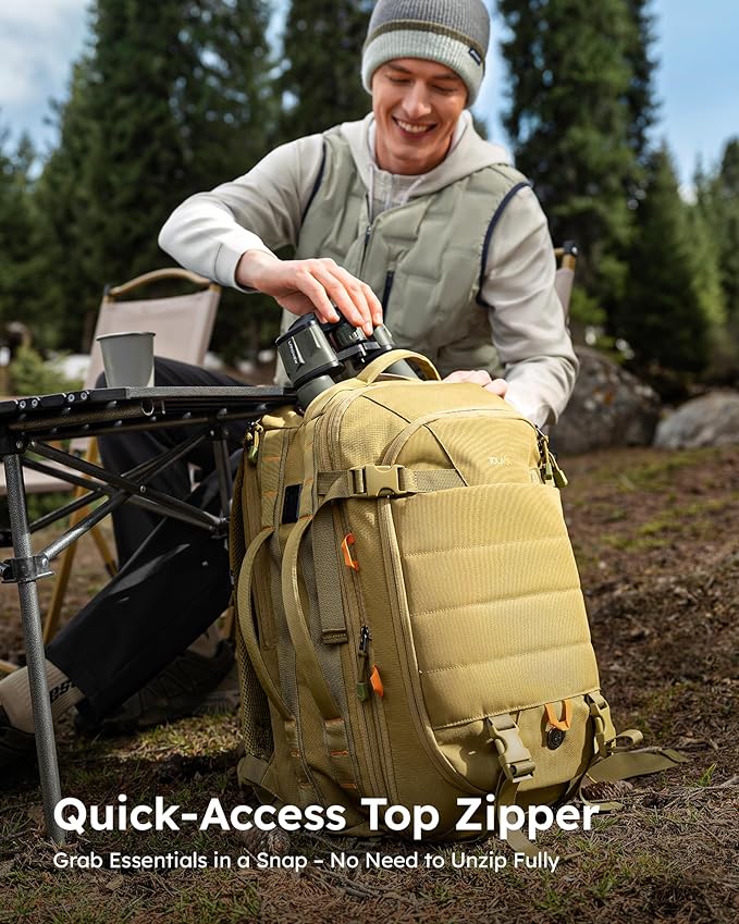 Tolaccea Carry on Travel Backpack, TSA Friendly Flight Approved Laptop Backpack Duffle Bag for Men Women with Dual Laptop Storage for 17.3", USB Charging Port, Business Rucksack 40L-50L Expandable