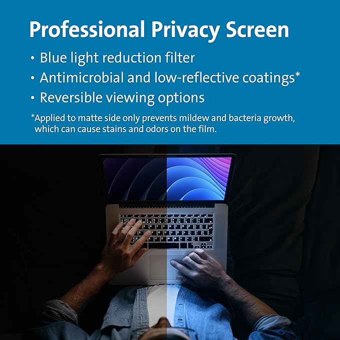 Kensington MagPro™ 13.3" (16:9) Magnetic Privacy Screen for Laptop, Removable 16:9 Laptop Privacy Filter, Anti-Glare, Blue Ray Reduction, Compatible with HP/Dell/Acer/Asus/Samsung/Lenovo (K58351WW)