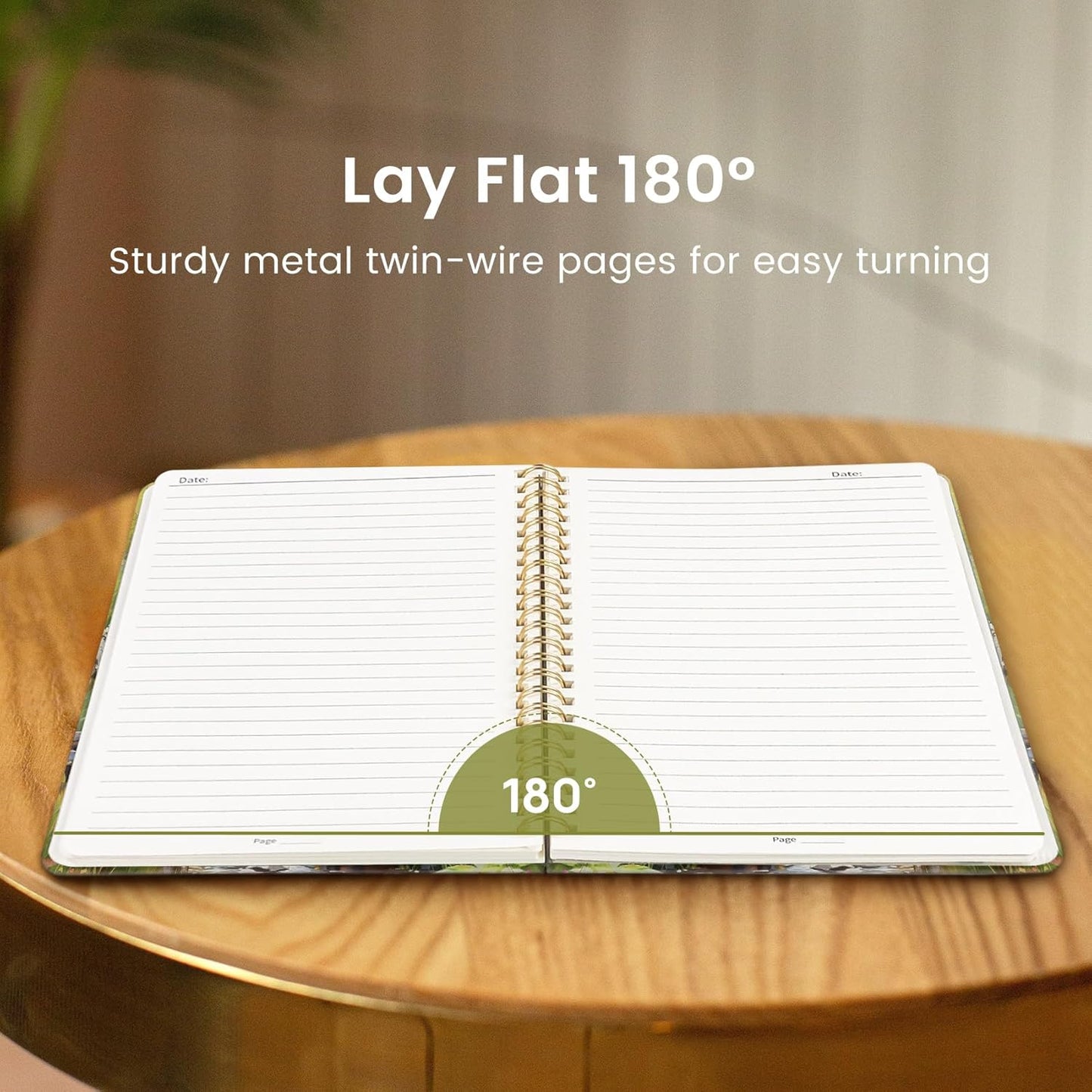 Lined Spiral Journal Notebook for Women, Cute A5 College Ruled Hardcover Notebook for Work & Note Taking, Aesthetic Pretty Journal for Writing, 140 Pages, Autumn Creek