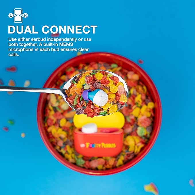 JLab Go Air Pop+ True Wireless Earbuds, in Ear Headphones, Bluetooth Earphones, 35H Playtime Ear Buds, Bluetooth Earbuds with Microphone, USB-C Charging Case, Dual Connect, EQ3 Sound, Fruity Pebbles