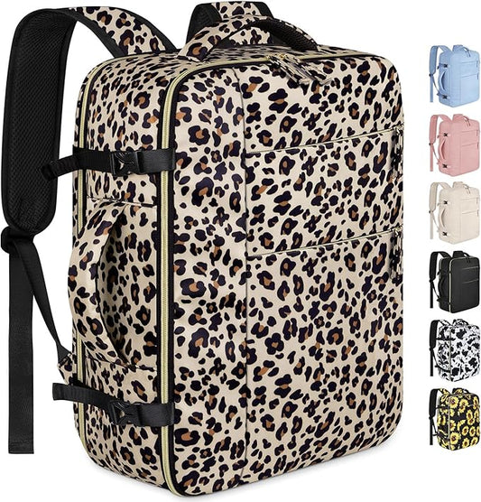 Capolo Travel Backpack for Women Men Waterproof Laptop Backpack Airlines Approved Carry On Backpack Bag Computer Bookbag for Business, Work, Traveling Fits 17 Inch Laptop(Leopard)