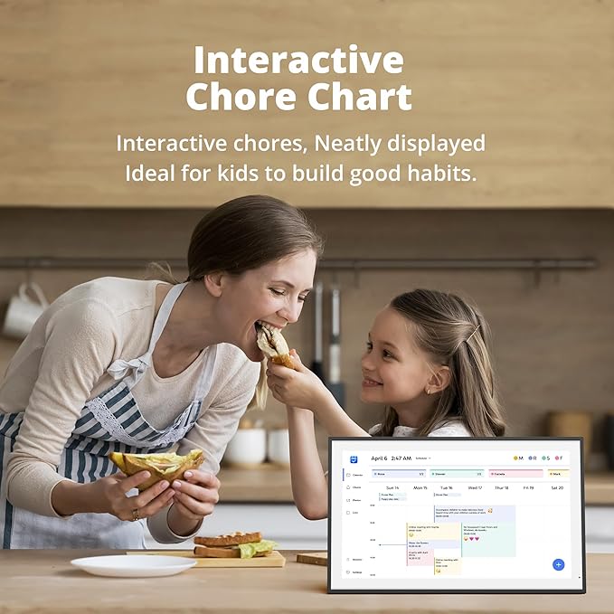 Dragon Touch 21.5" Digital Calendar Chore Chart – 1080P Full HD Interactive Touchscreen, Smart Family Planner, Hearth Display Digital Calendar Wall & Desk Mountable for Seamless Scheduling