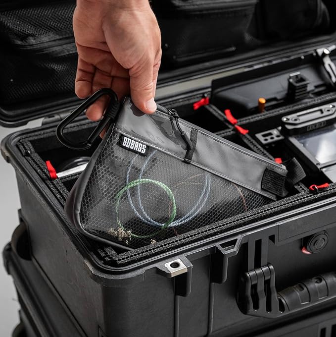 GOBAGS Production Zipper Bags - Electronics & Camera Accessories Bag - Cable organizer, Gear Accessory Pouch, Travel Camera Essentials (Small, Gray)