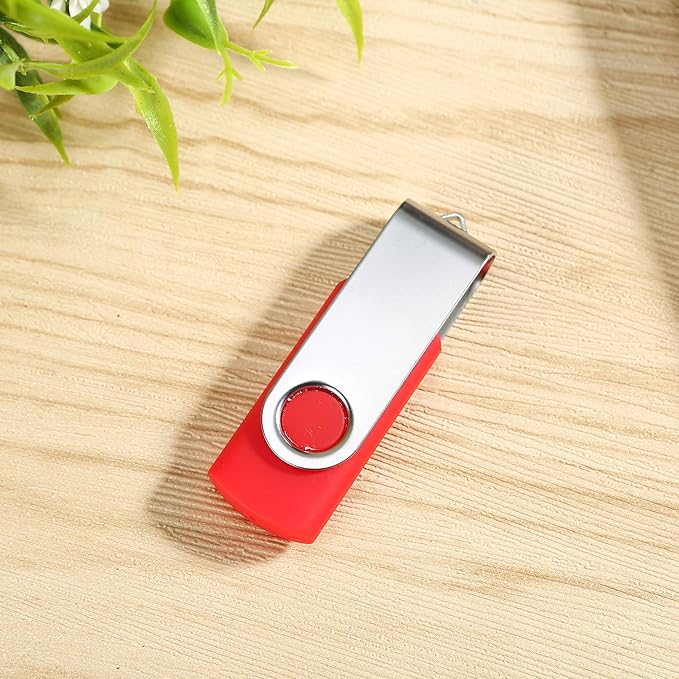 10pcs 16GB USB Flash Drives USB 2.0 Thumb Drive Bulk Pack Swivel Memory Stick 16 GB Fold Storage Jump Drive Zip Drive, 10 Pack Red