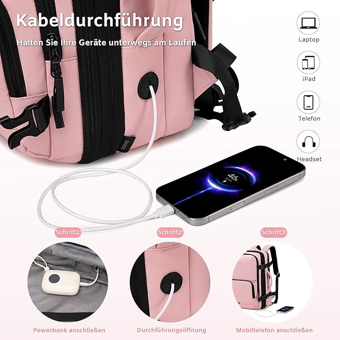 Carry On Travel Backpack, 35L-40L Expandable Extra Large Airline Approved,Lightweight Daypack for Men and Women