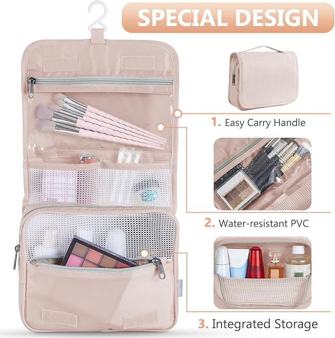 10 Set/8 Set Packing Cubes for Travel, Gifts for Women Mom,Anti-Tearing Suitcase Organizer for Luggage with Shoe & Hanging Toiletry Bag,OlarHike Vacation Essentials & Accessories for Cruise Ship,Cream