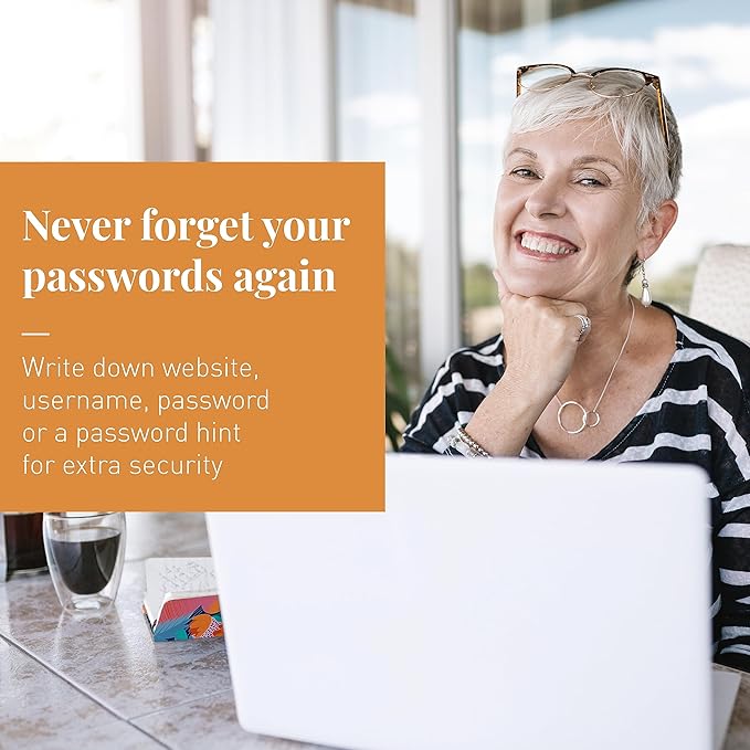 Rileys & Co. Password Book with Alphabetical Tabs, Password Keeper, Password Books for Seniors, Password Notebook for Internet Login, Website, Username (6 x 5 Inches, Floral)